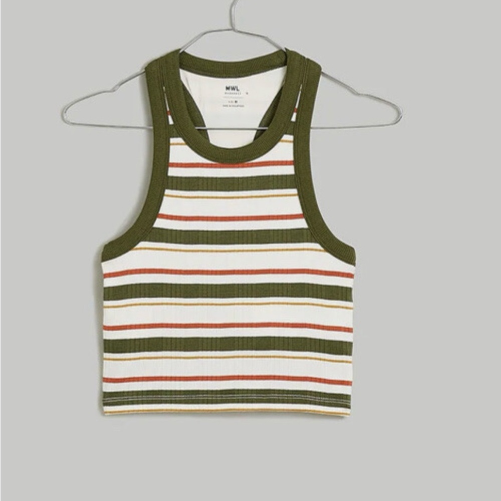 Madewell Striped Ribbed Crop Top